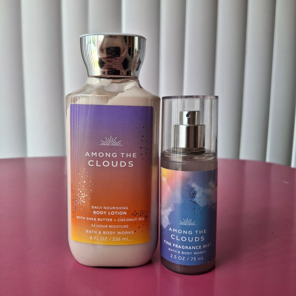 Bath & Body Works AMONG THE CLOUDS Lotion 8 oz & Fragrance Mist 2.5 Set of 2